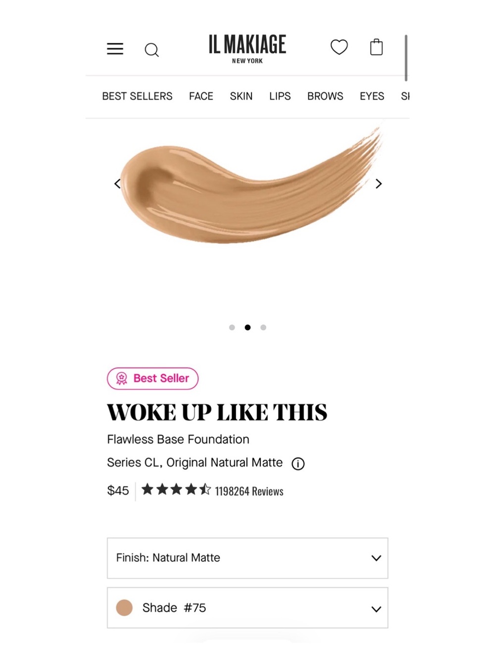 Il Makiage Woke Up Like This Foundation - Shade #75 - Picture 3 of 3